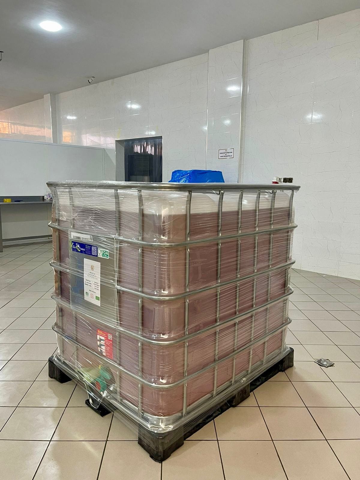 Argan Oil production facility - IBC container ready for export